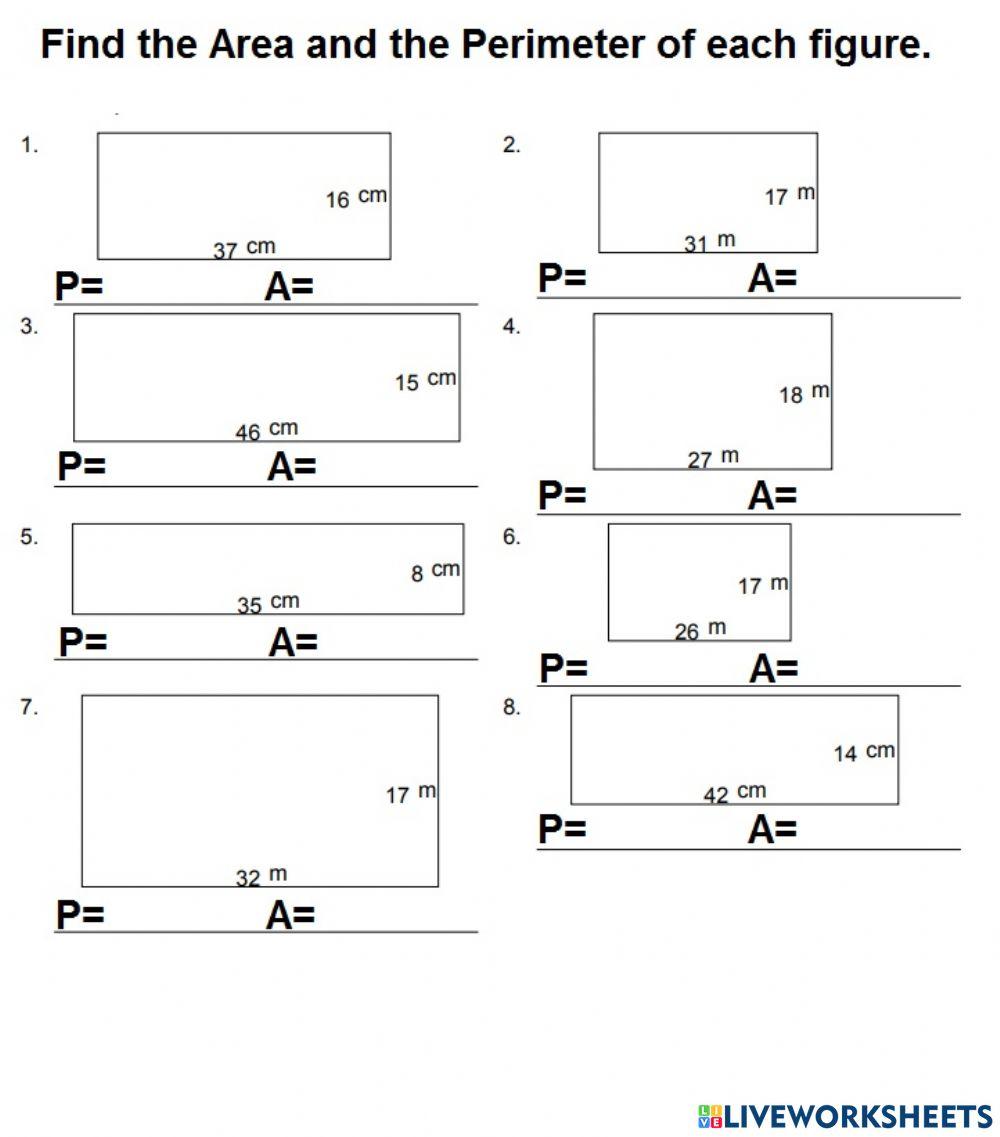 Area and Perimeter of Rectangles