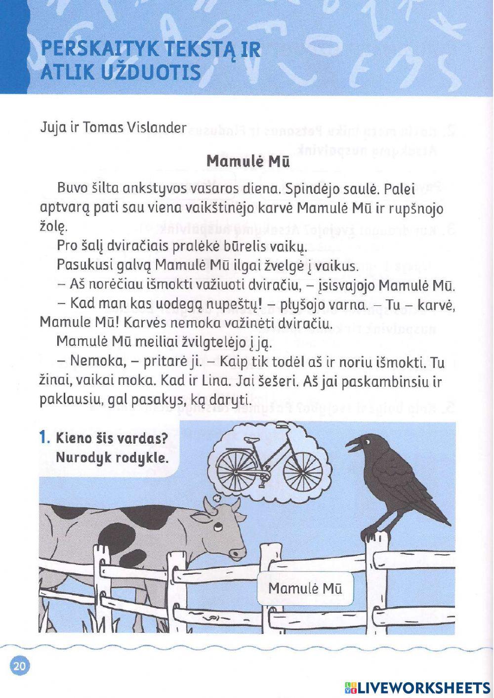 Liet. teksto suvok. 1kl.