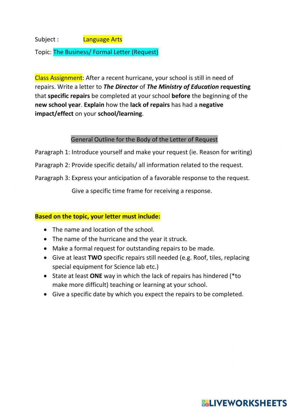 Formal Letter Assignment Request 5032232 Charmaine Formal Letter Assignment Request 5032232 Charmaine