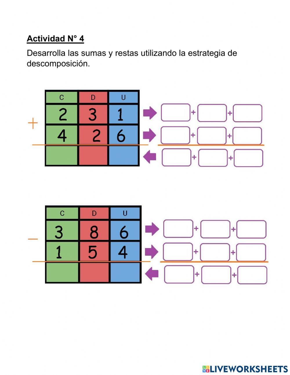 Orden, sumas y restas