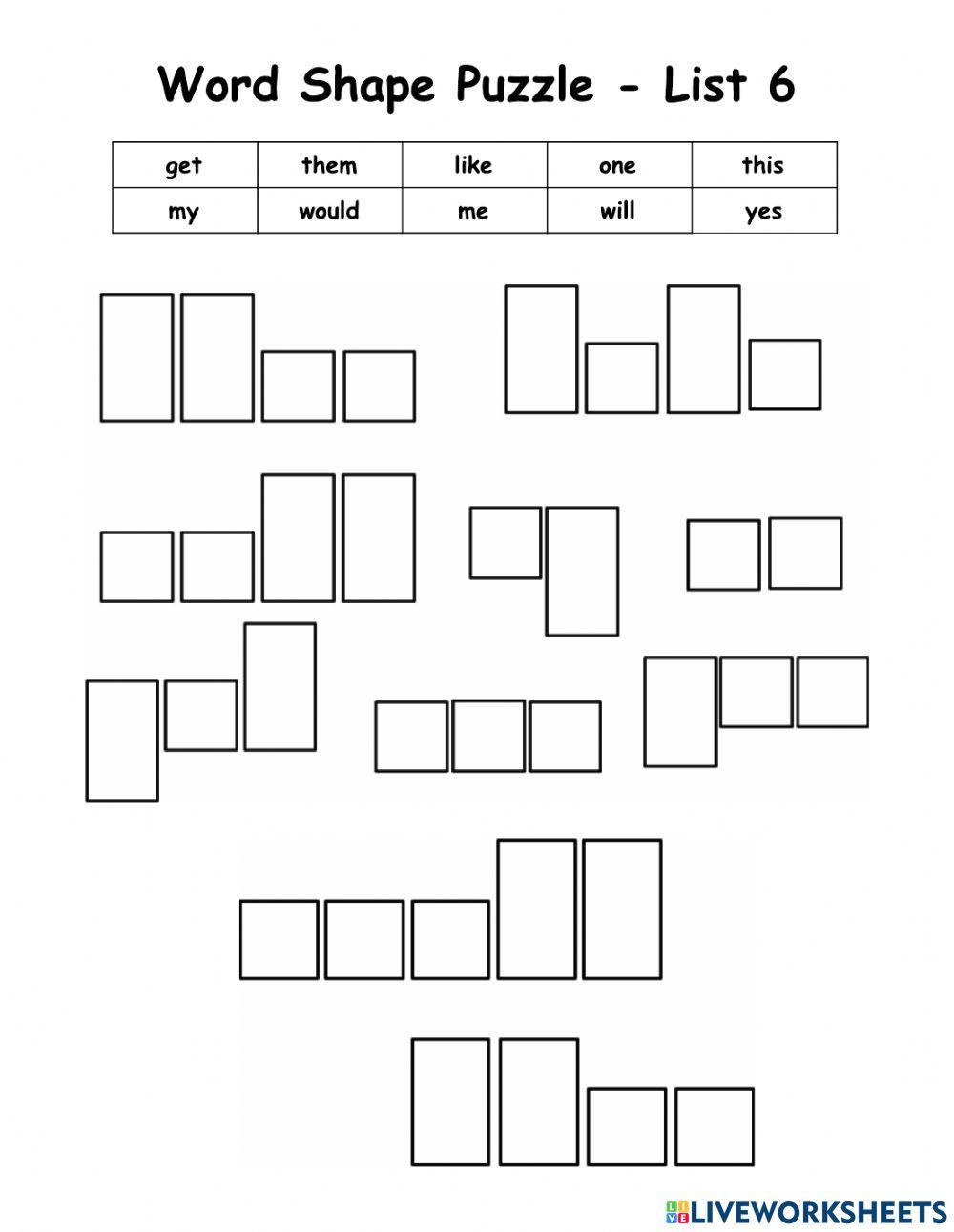 WOW - List 6 - 10 Words - Word Puzzles