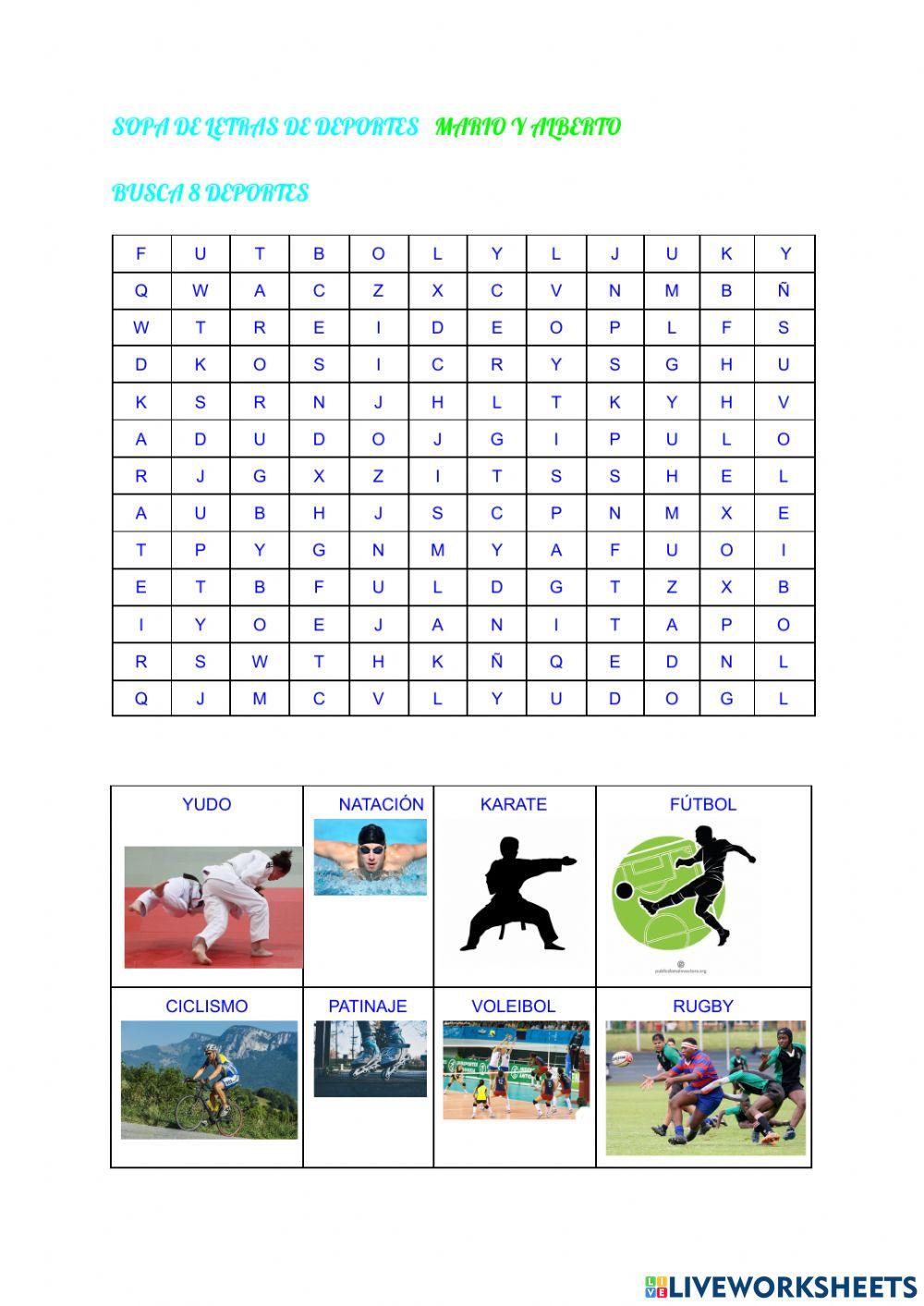 Sopa de letras deportes