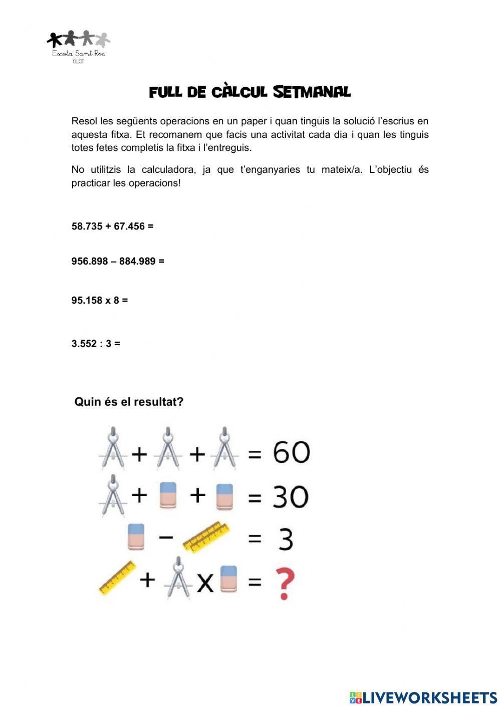 Full de càlcul 29-OM