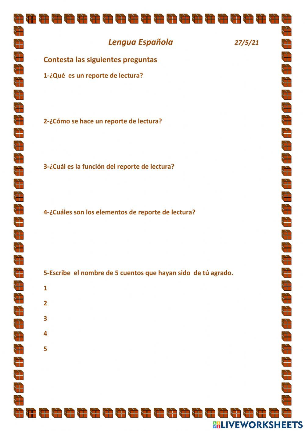 Contesta las siguientes