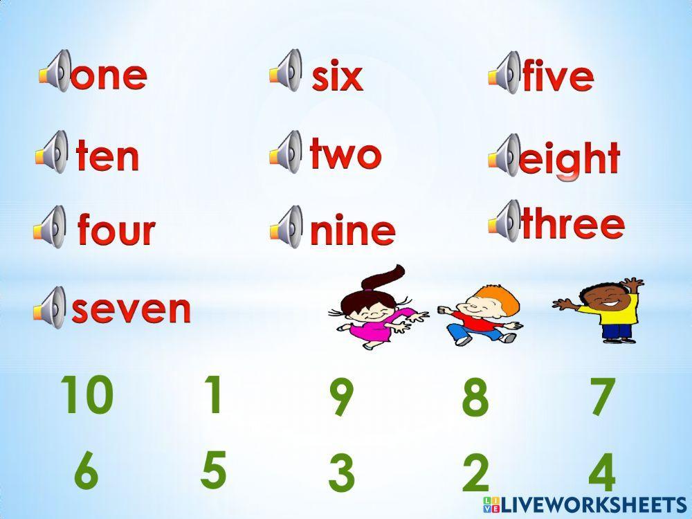 Numeros en ingles del 1 al 10