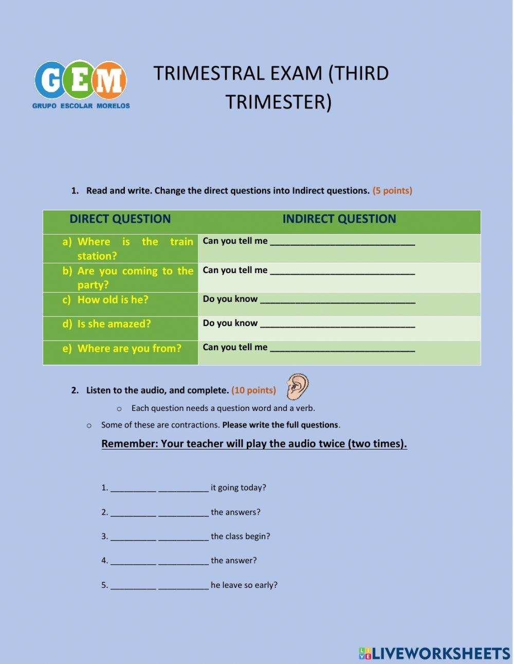 Writing, reading and speaking