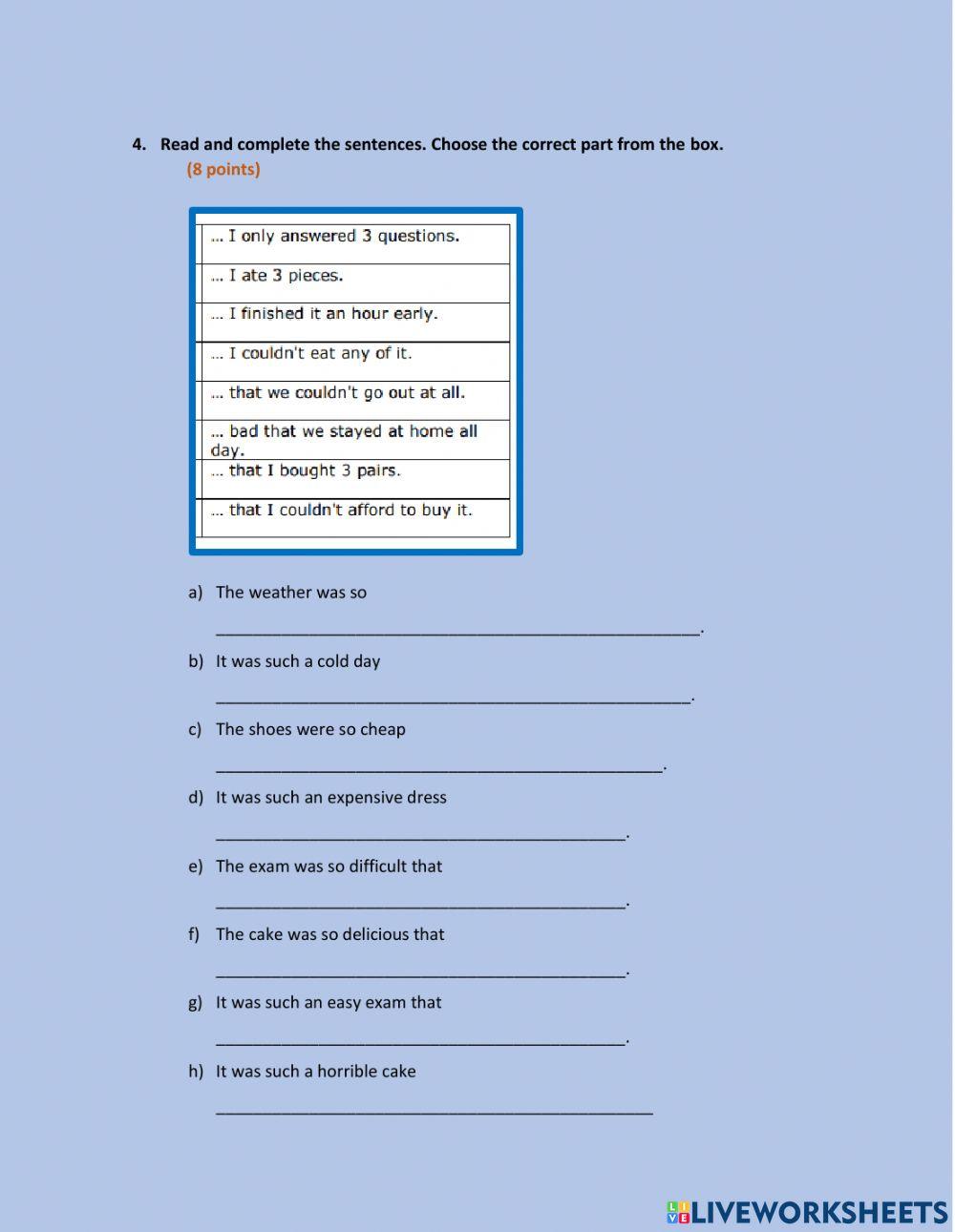 Writing, reading and speaking