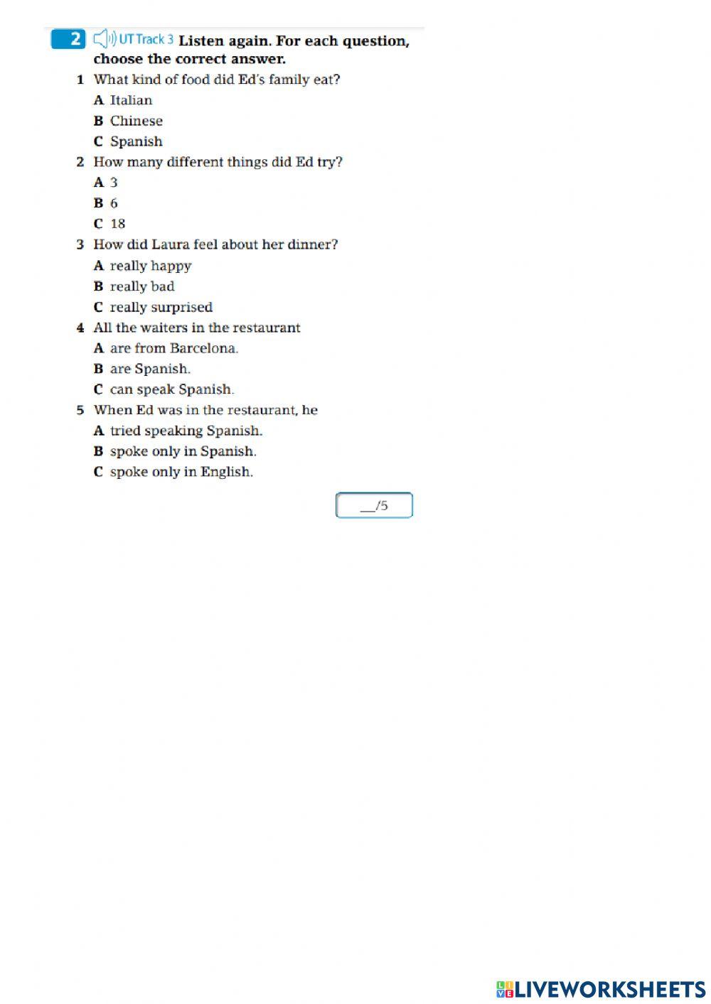 Listening Units 3, 4 & 5