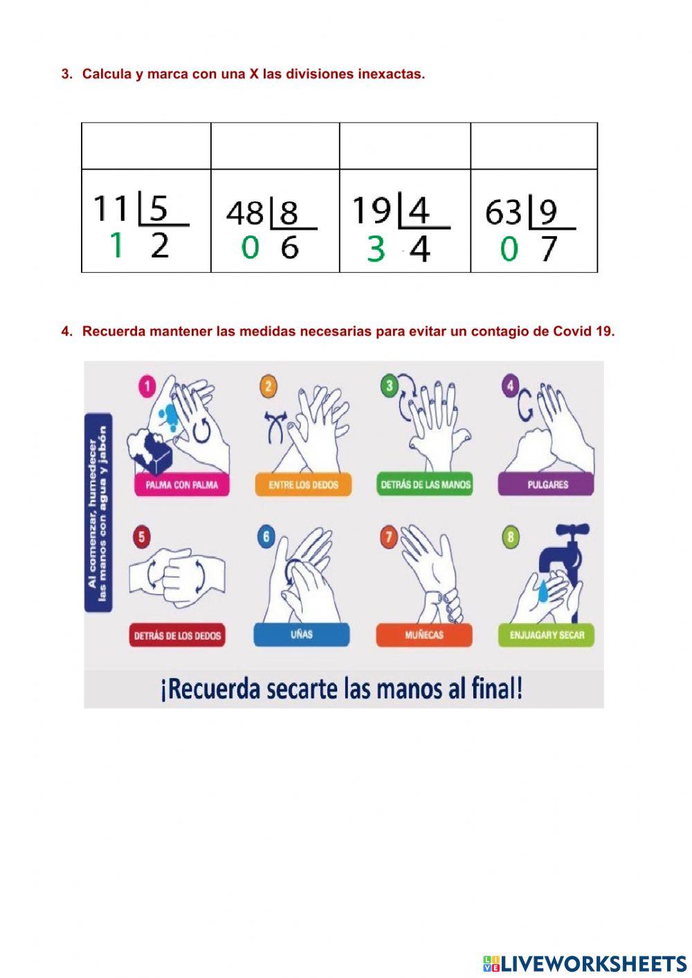 Relación entre división exacta y multiplicación (Operación inversa a la multiplicación)