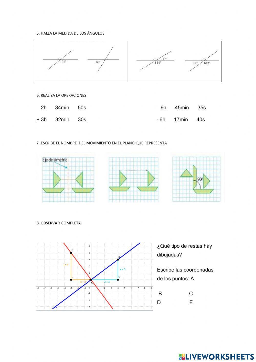 ÁNGULOS Y MOVIMIENTOS EN EL PLANO