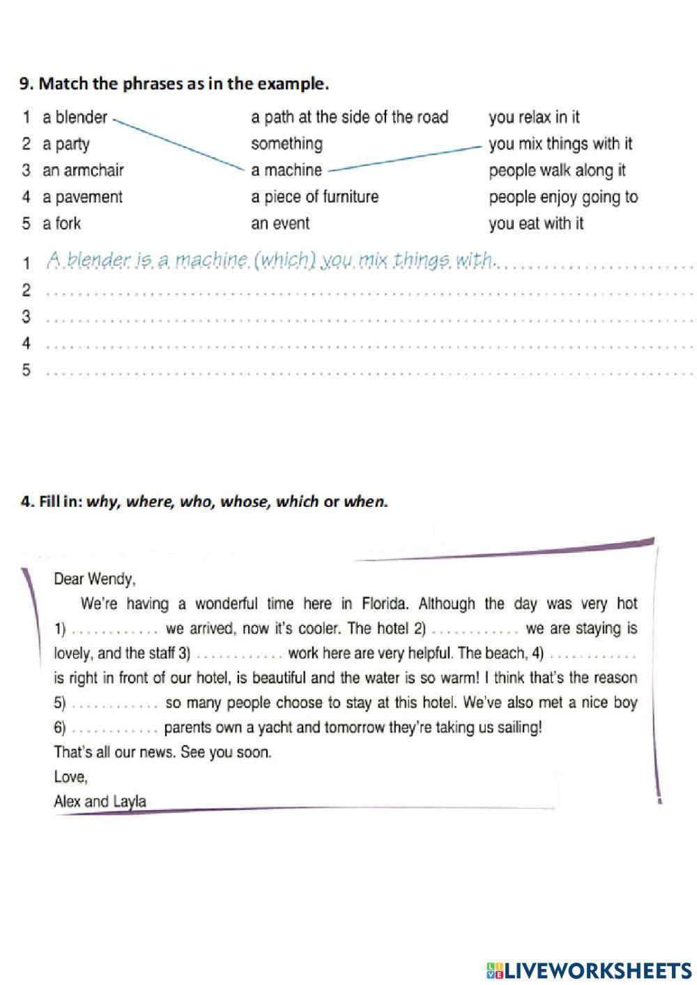 Relative clause - 7B homework 23.5