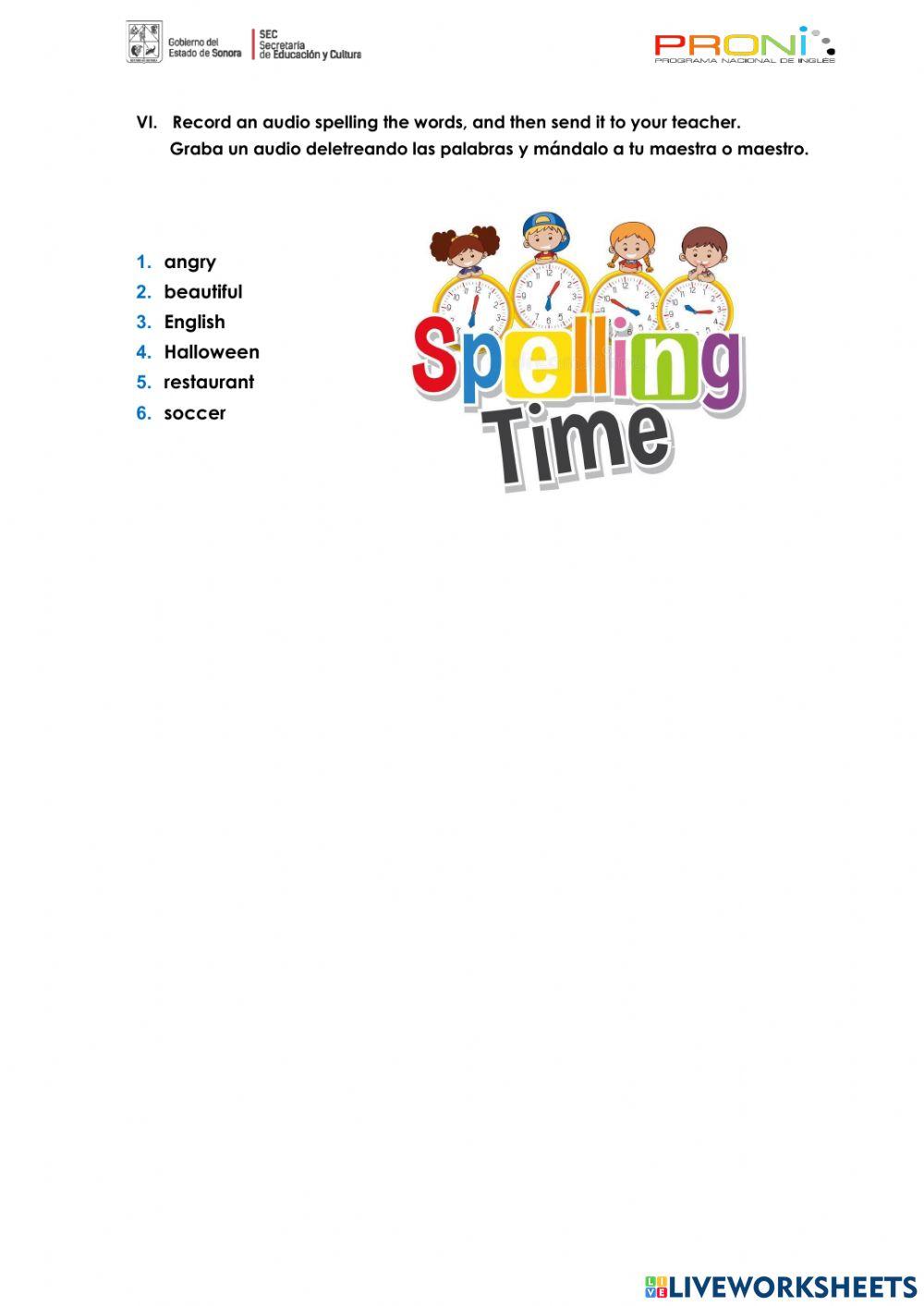 Final exam 4th GRADE