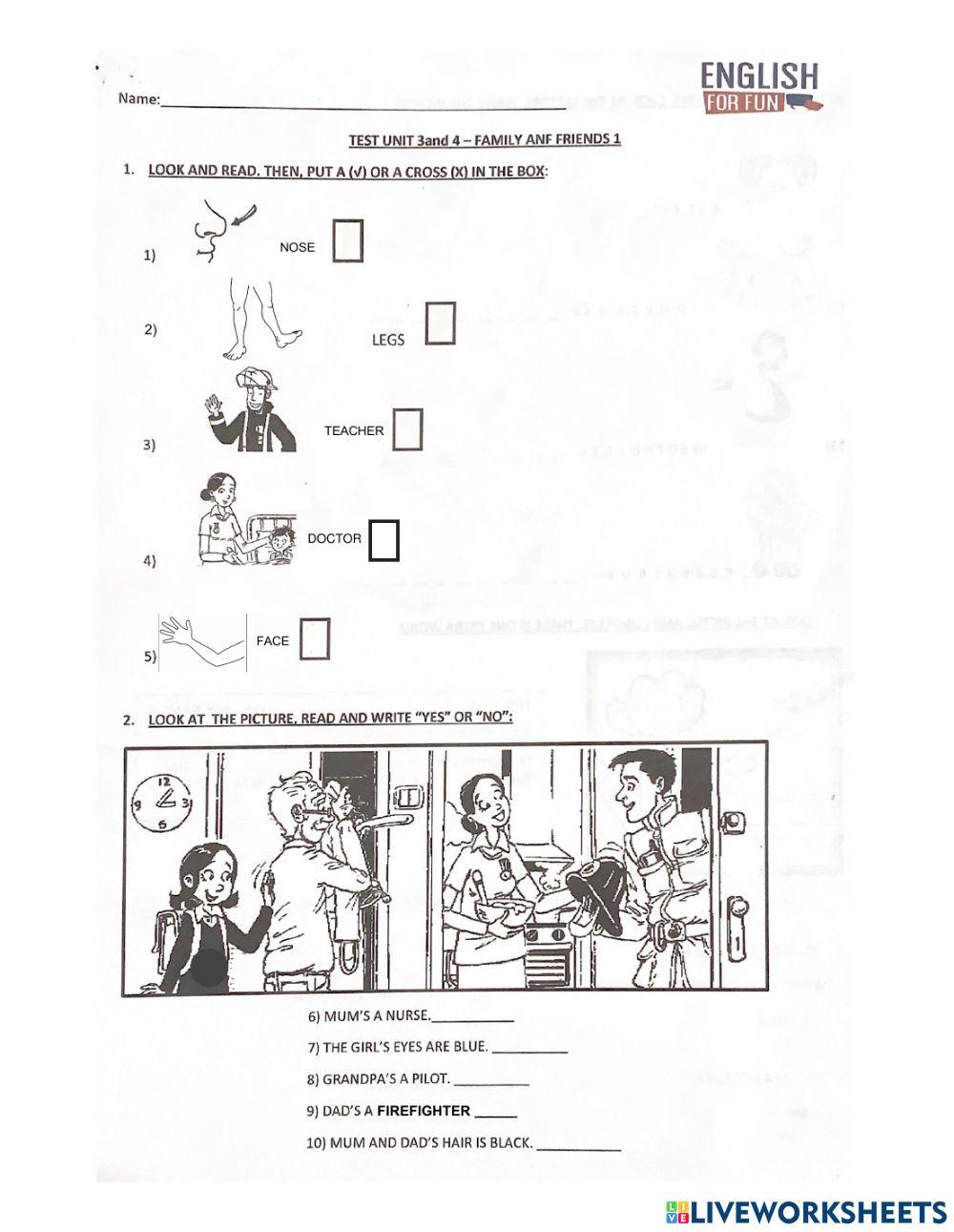 Test units 3 and 4 - Family and friends 1