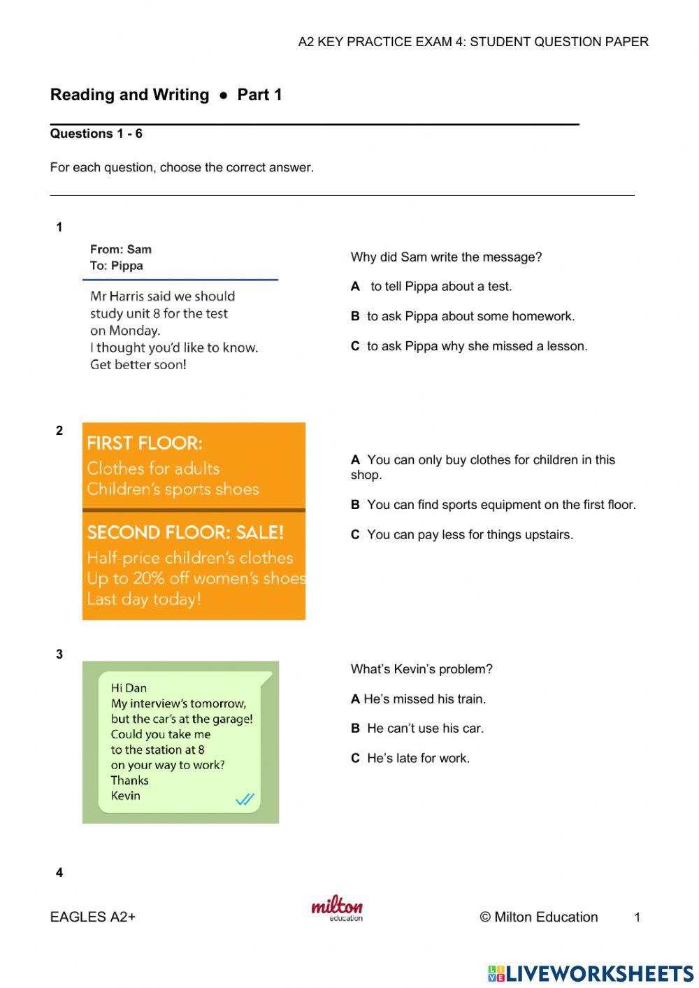 6607708 a2 key cambridge mock test reading 4 