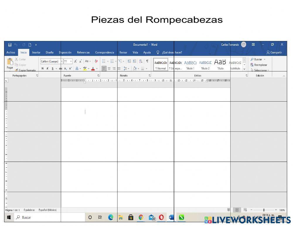 Practica Word Partes de la Interfaz