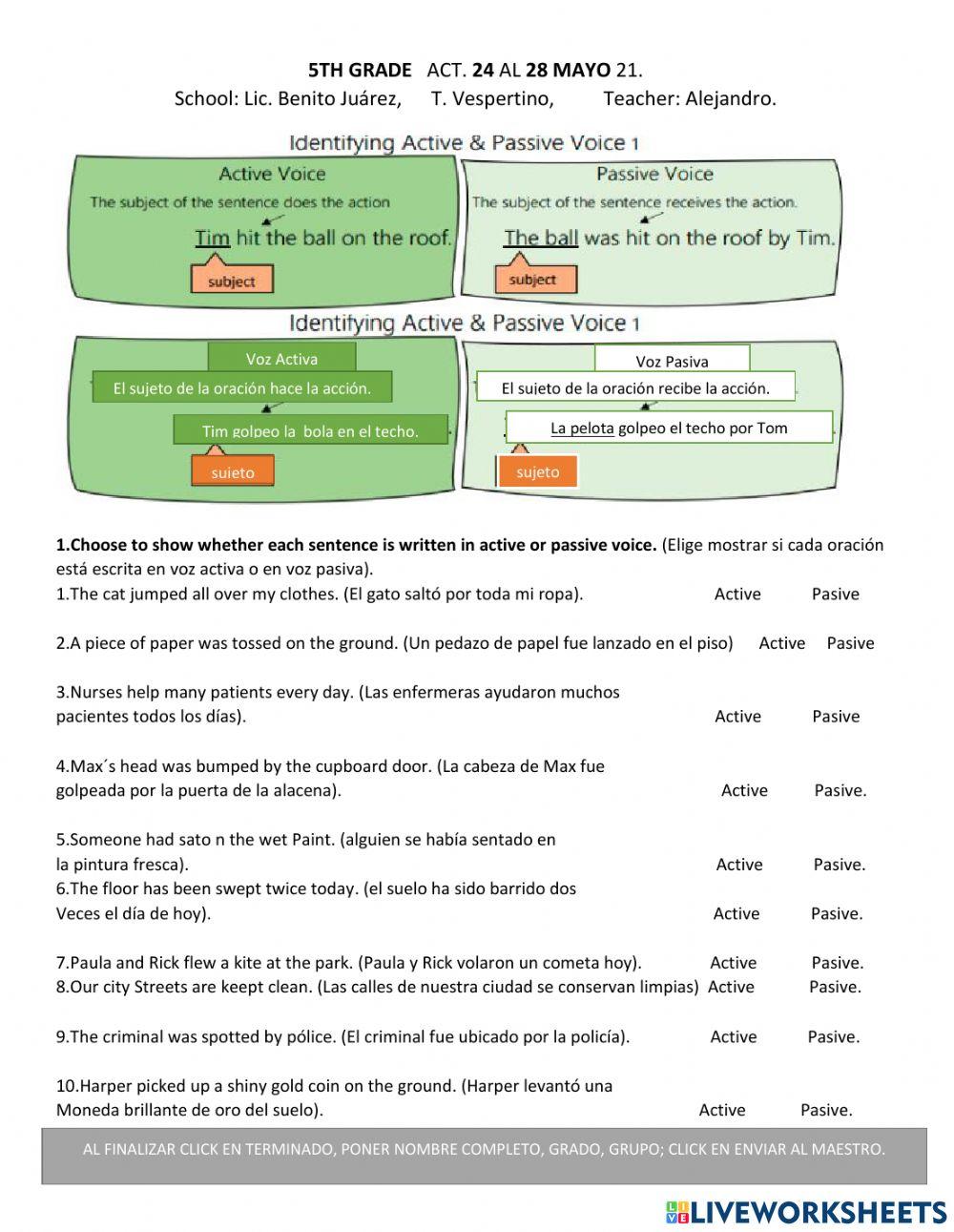 5th grade  act. 24 al 28 mayo 21.