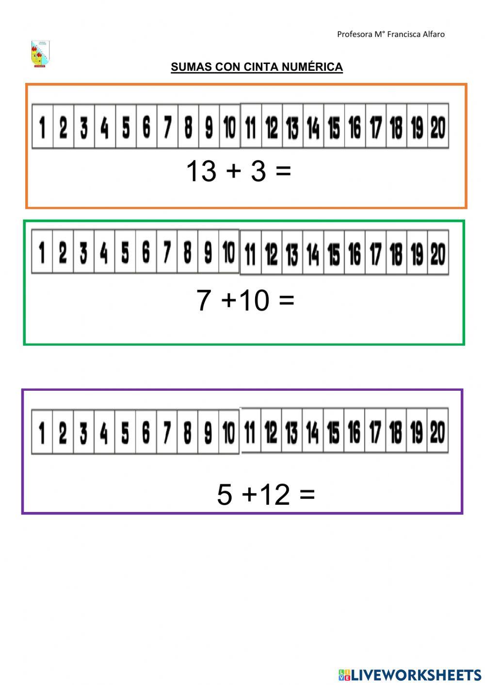 Adiciones con cinta numérica