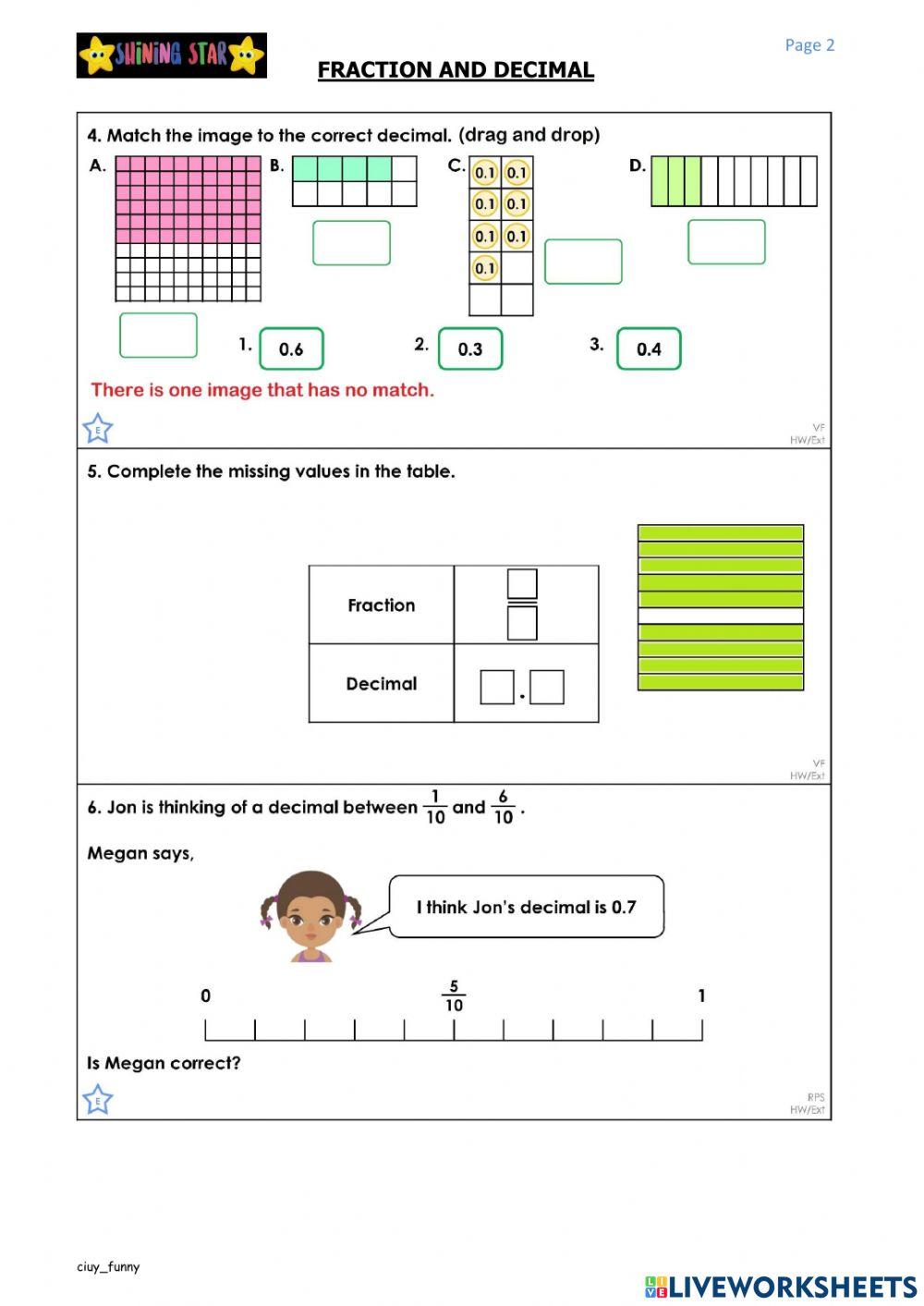 Fraction and Decimal Fraction and Decimal