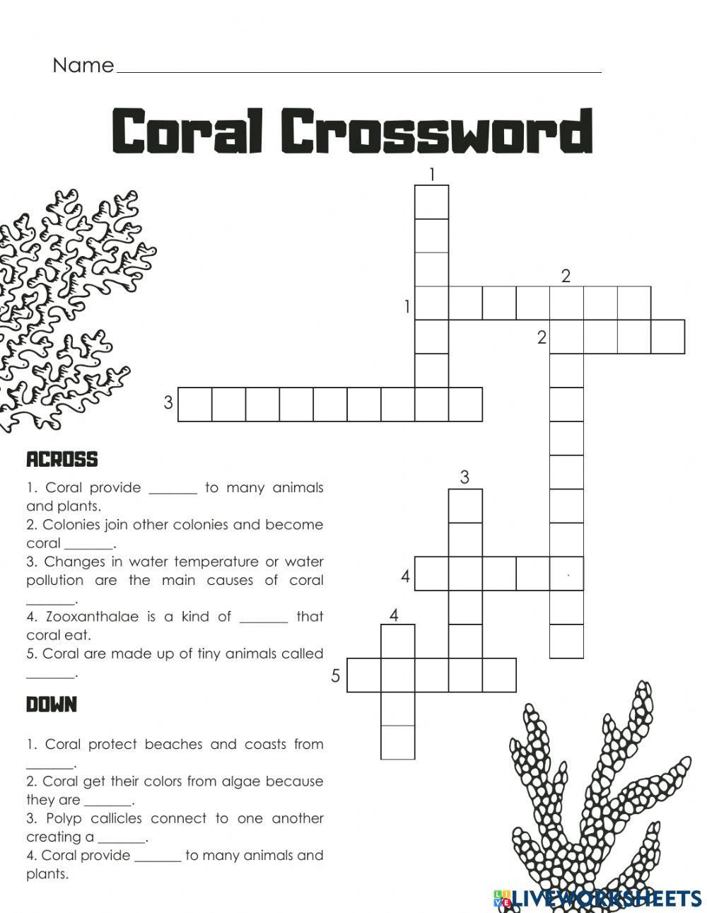 Coral crossword