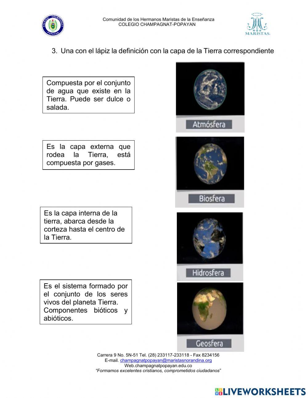 Características de la tierra y la atmósfera