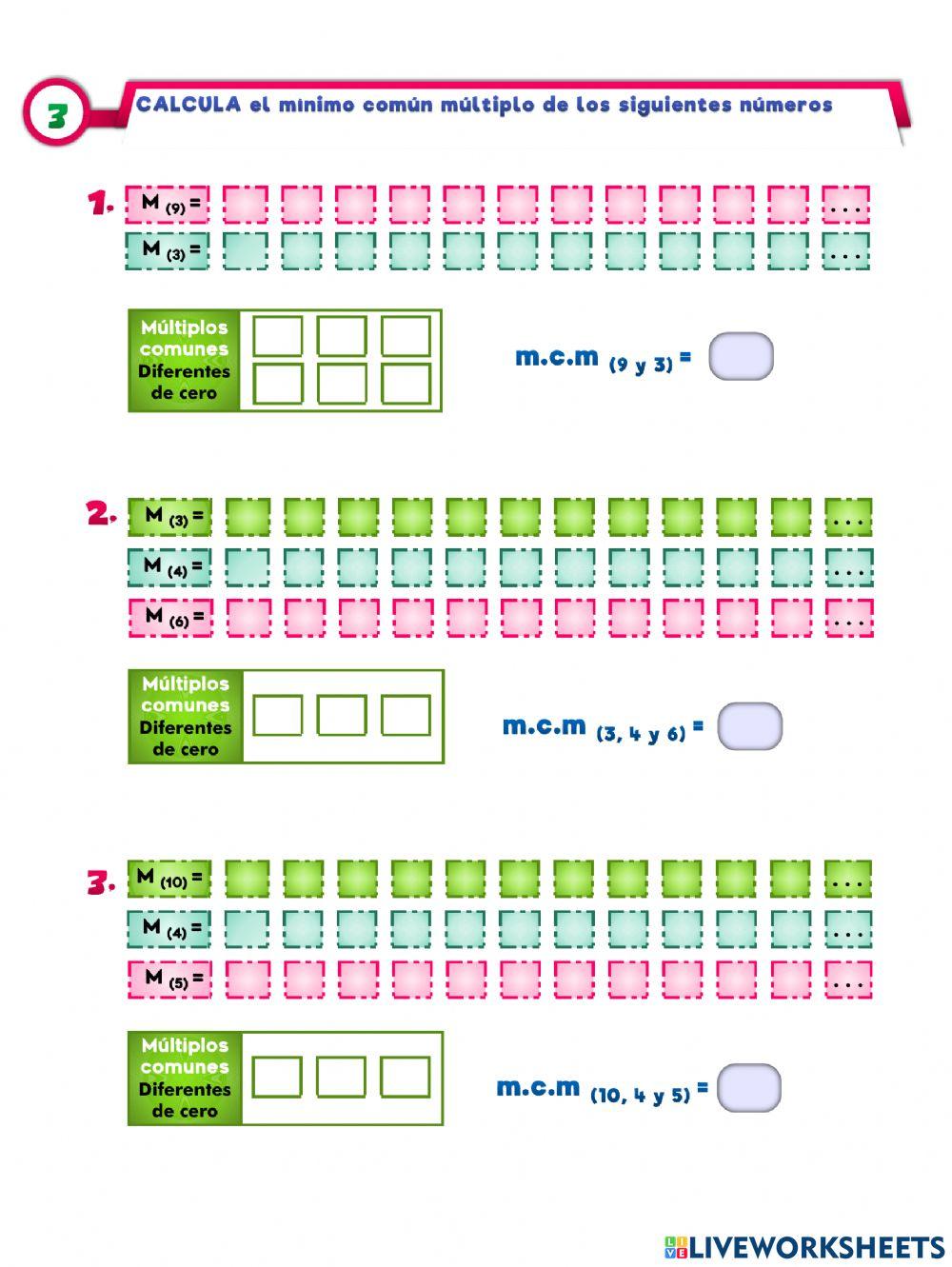Mínimo común múltiplo
