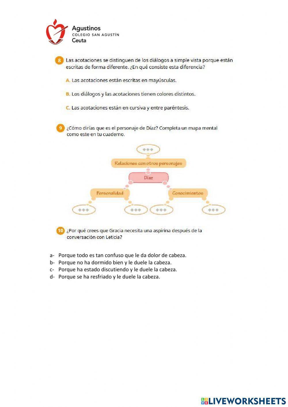 Comprensión Lectora -Una Escena con Gracia- (Unidad 12)
