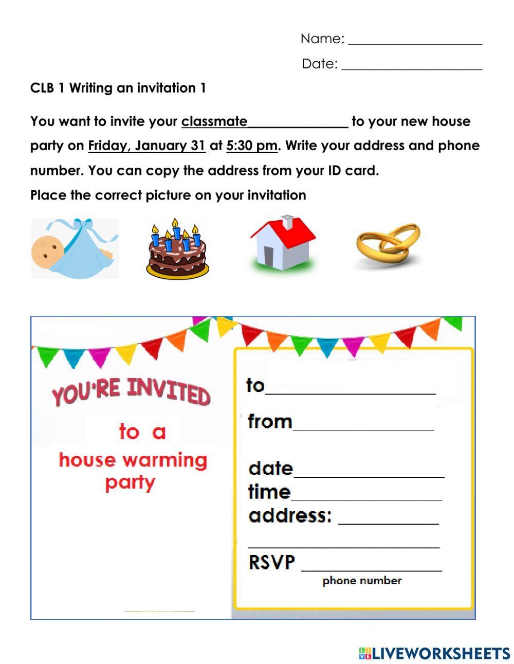 Writing an Invitation 1