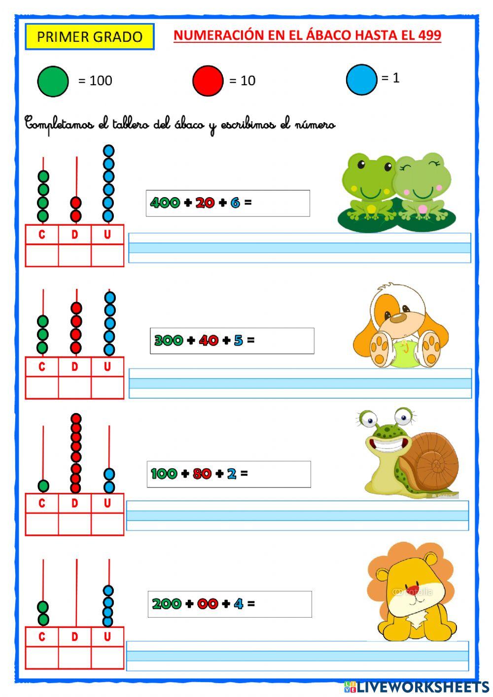 Numeración en el ábaco