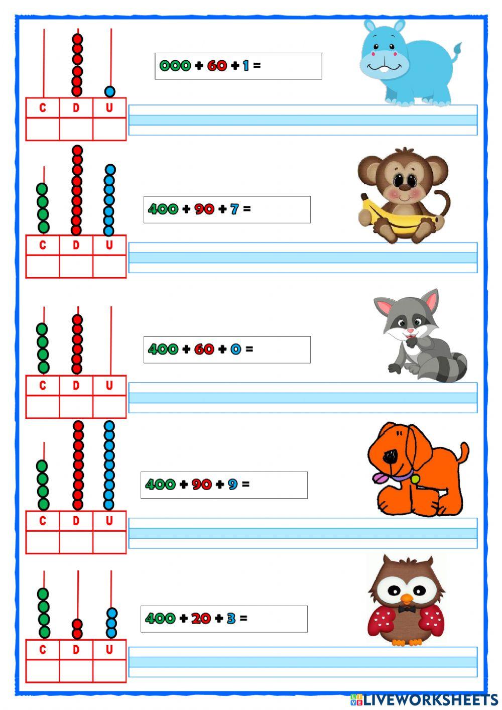 Numeración en el ábaco