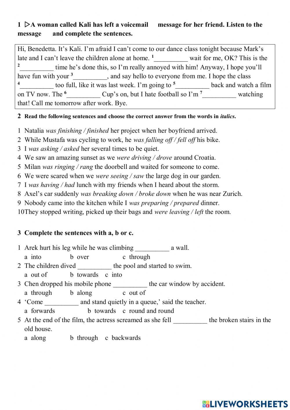 NG PI Test 3 Adverbs Past simple present simple present continuous