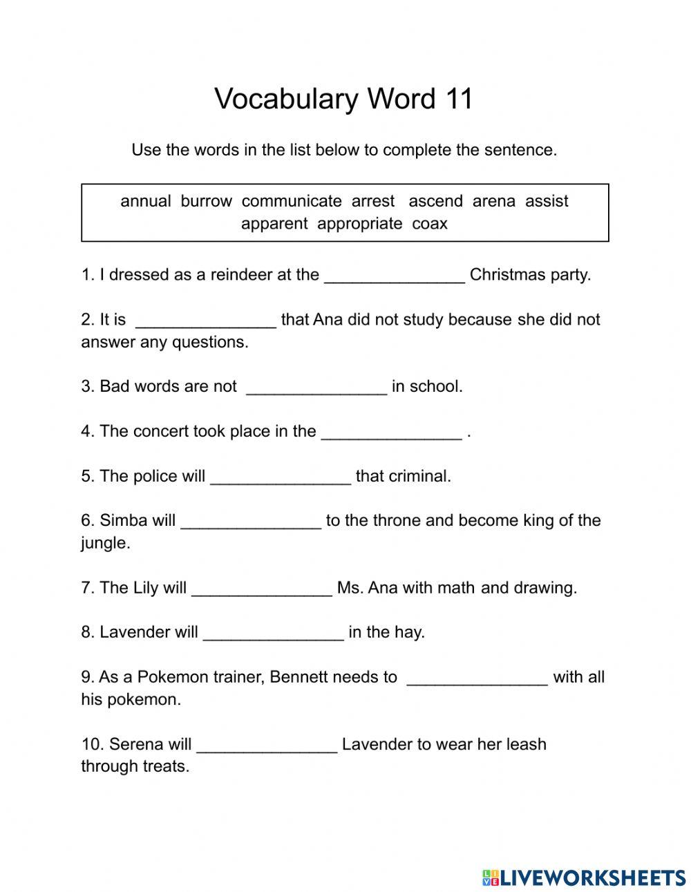 Vocabulary Word 11