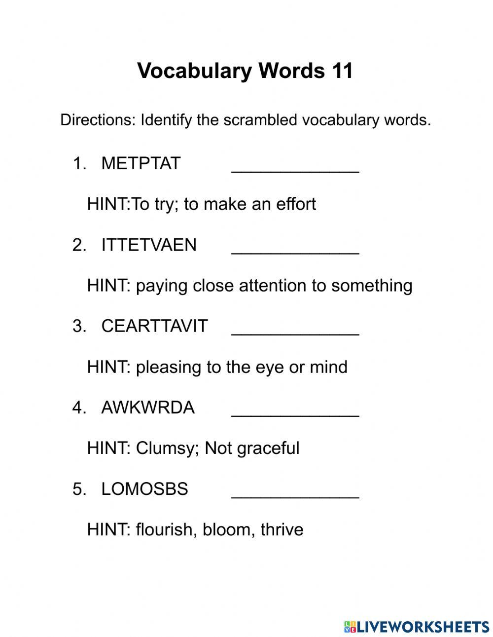 Vocabulary Word 11