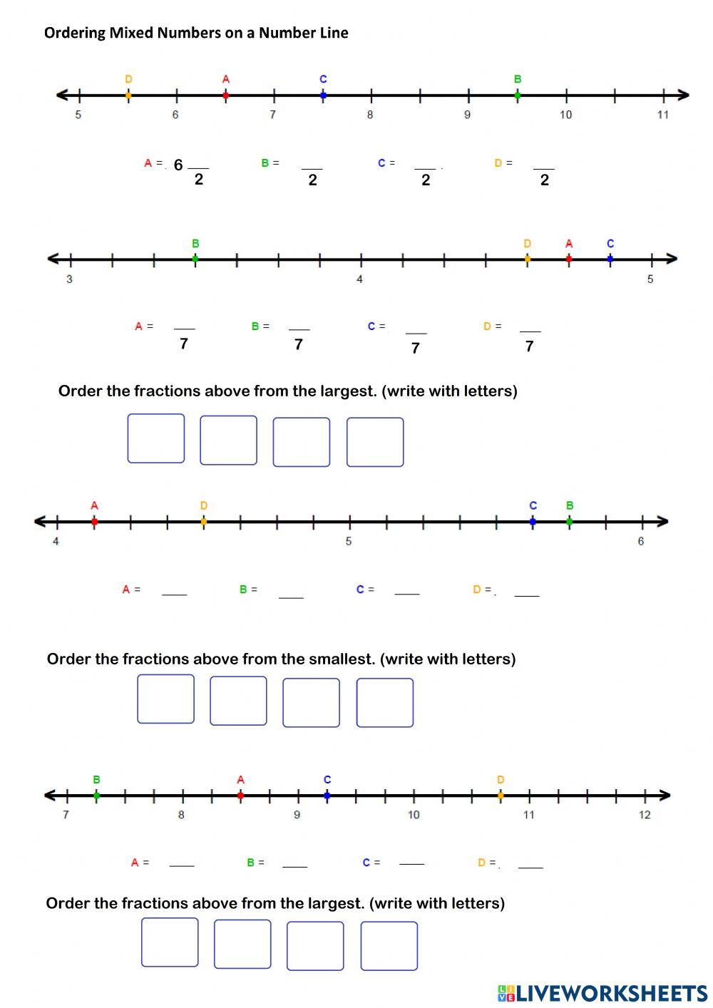 Ordering Mixed Numbers Ordering Mixed Numbers