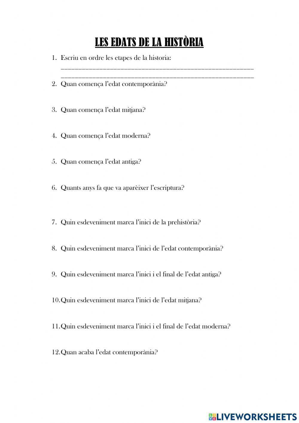 Edats de la Història