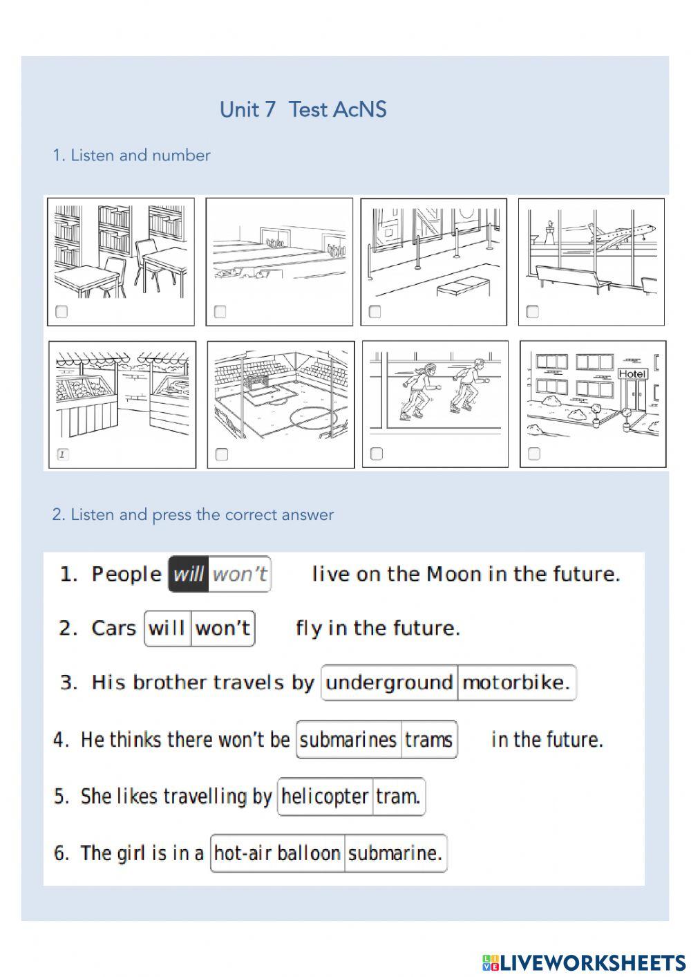 Unit 7 English Test AcNS