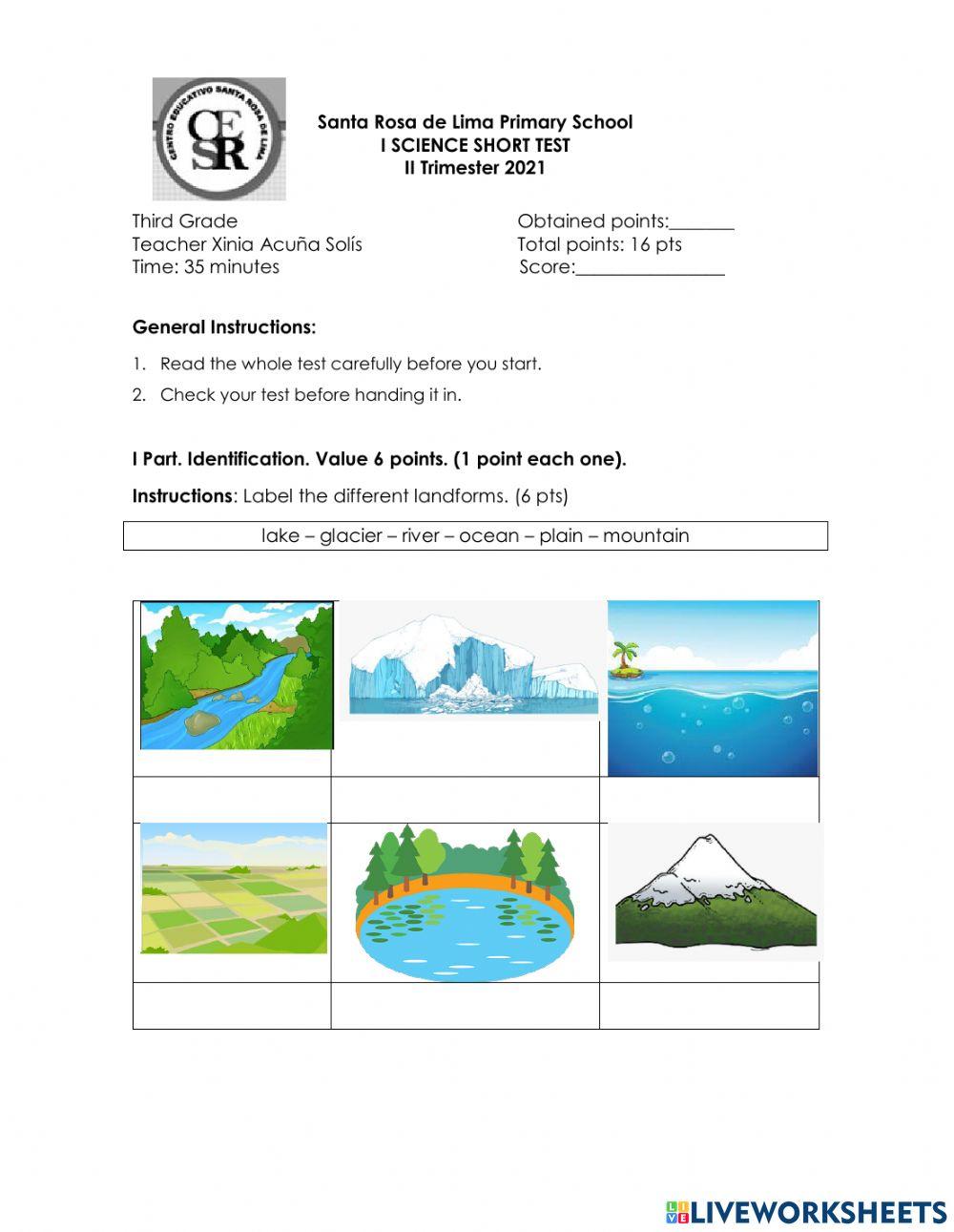I Short Test 3 Grade II Tri 2021