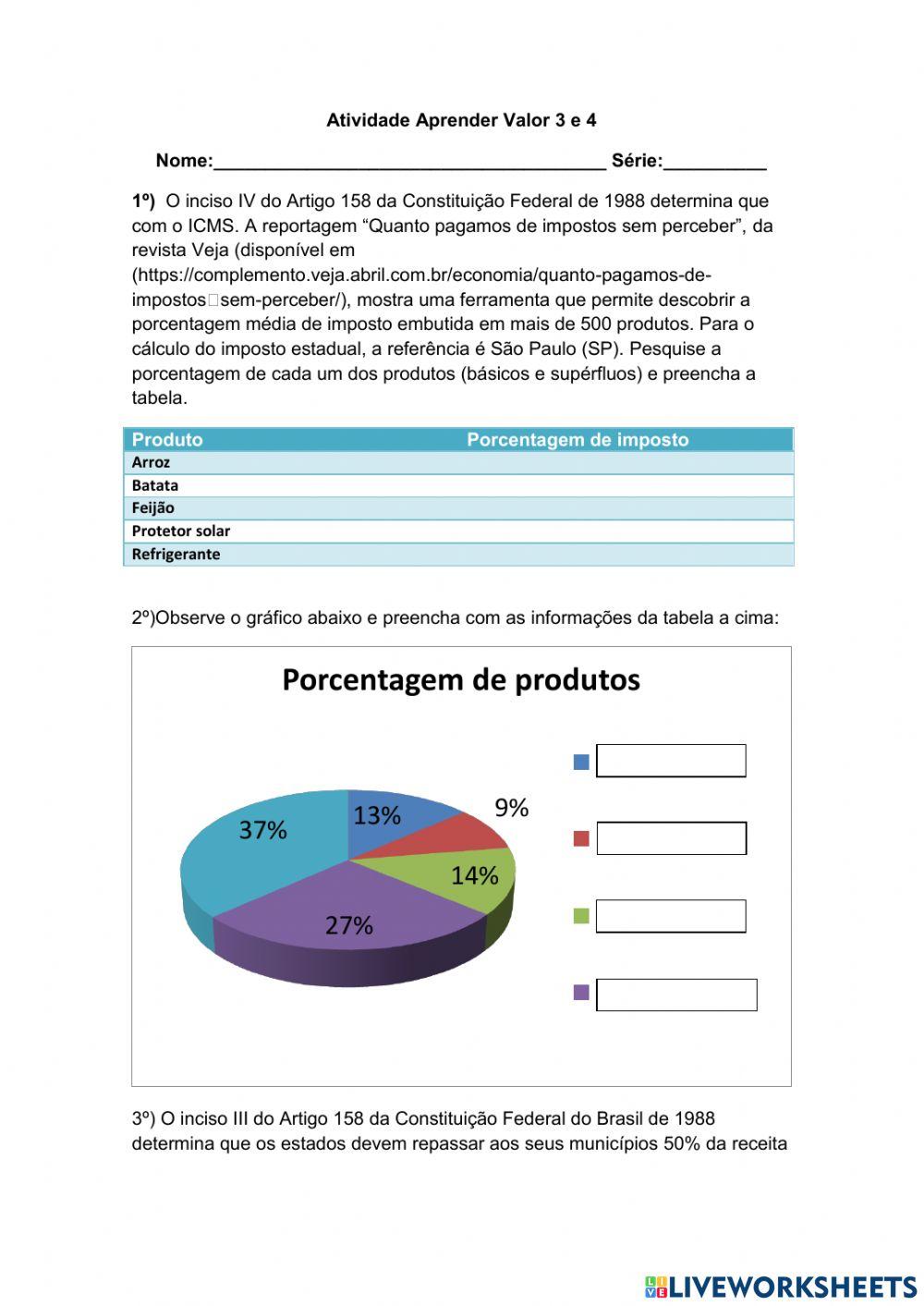 Atividade aprender valor 2