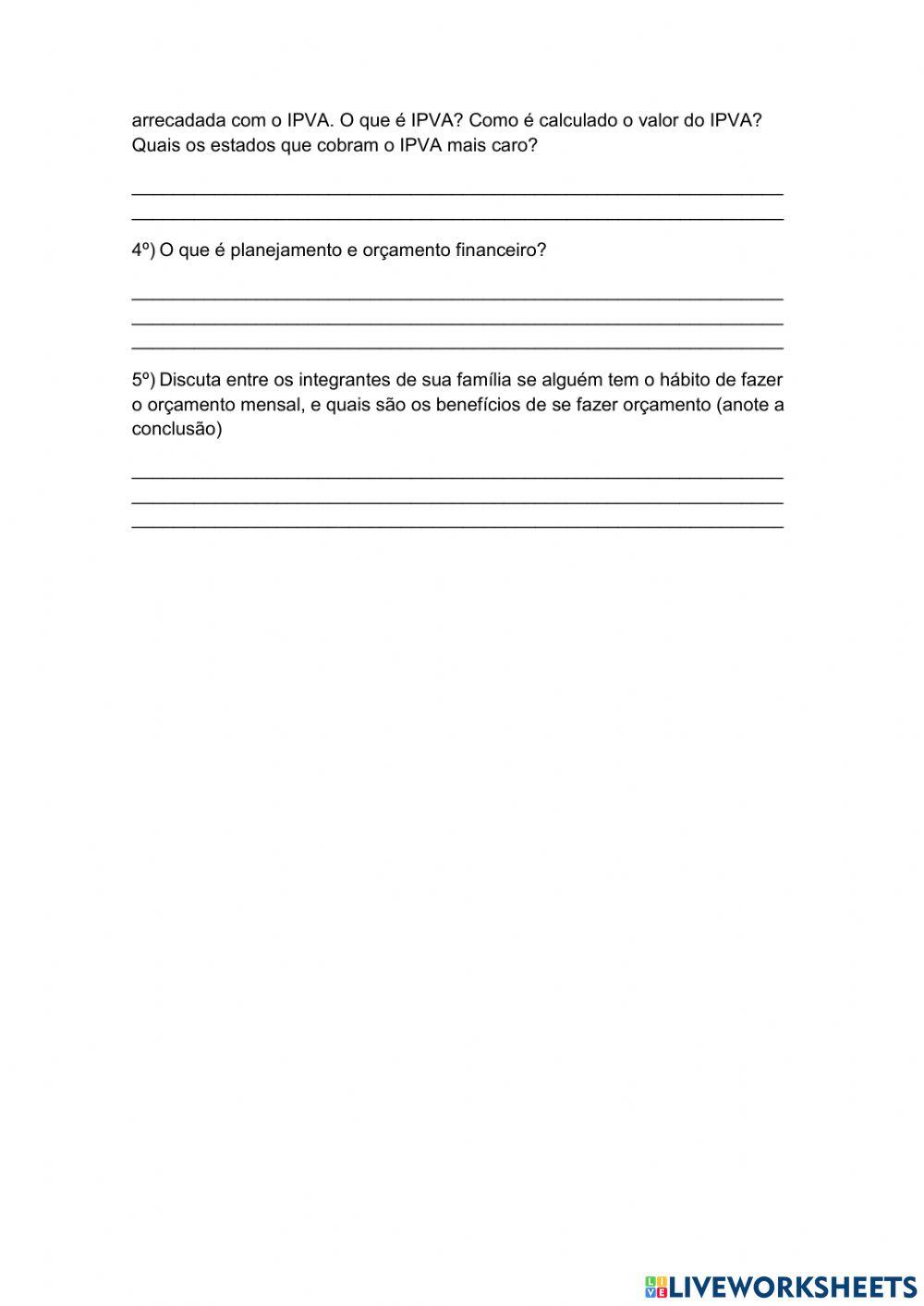 Atividade aprender valor 2