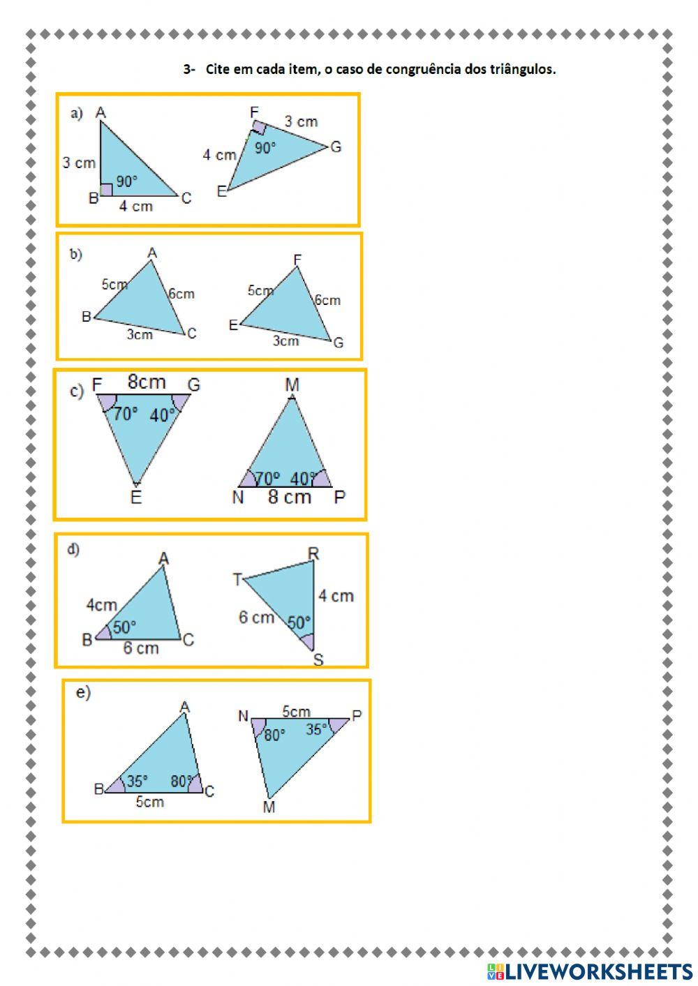 Congruência de triângulos