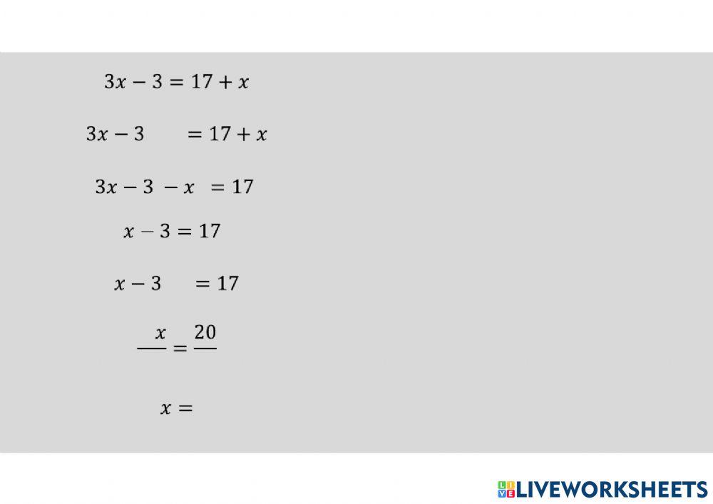 Ecuaciones primer grado
