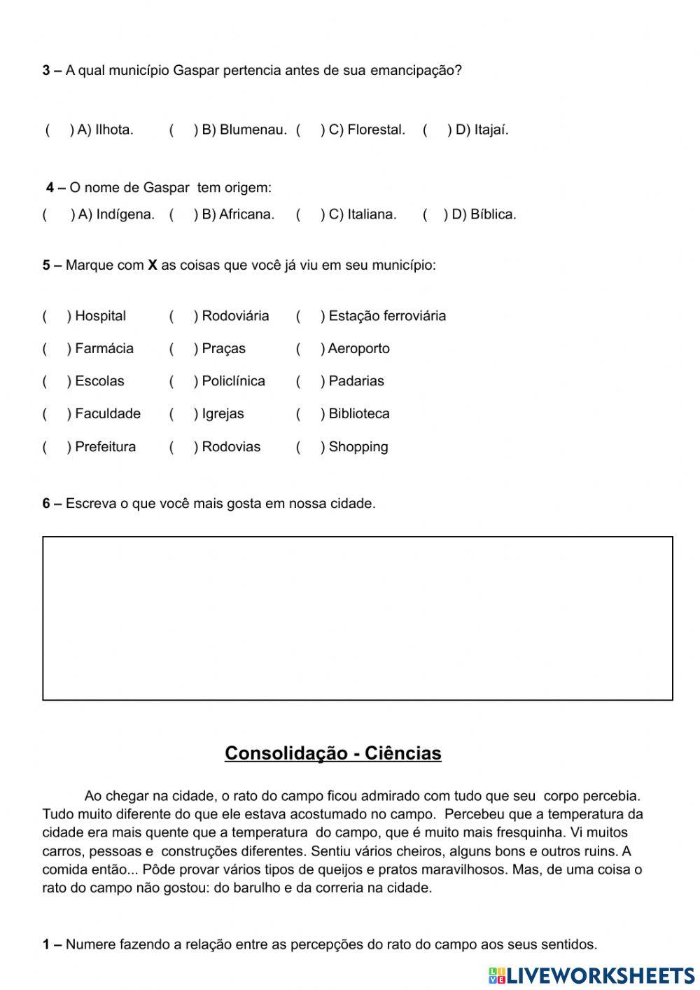 Consolidação 3º Ano Parte II