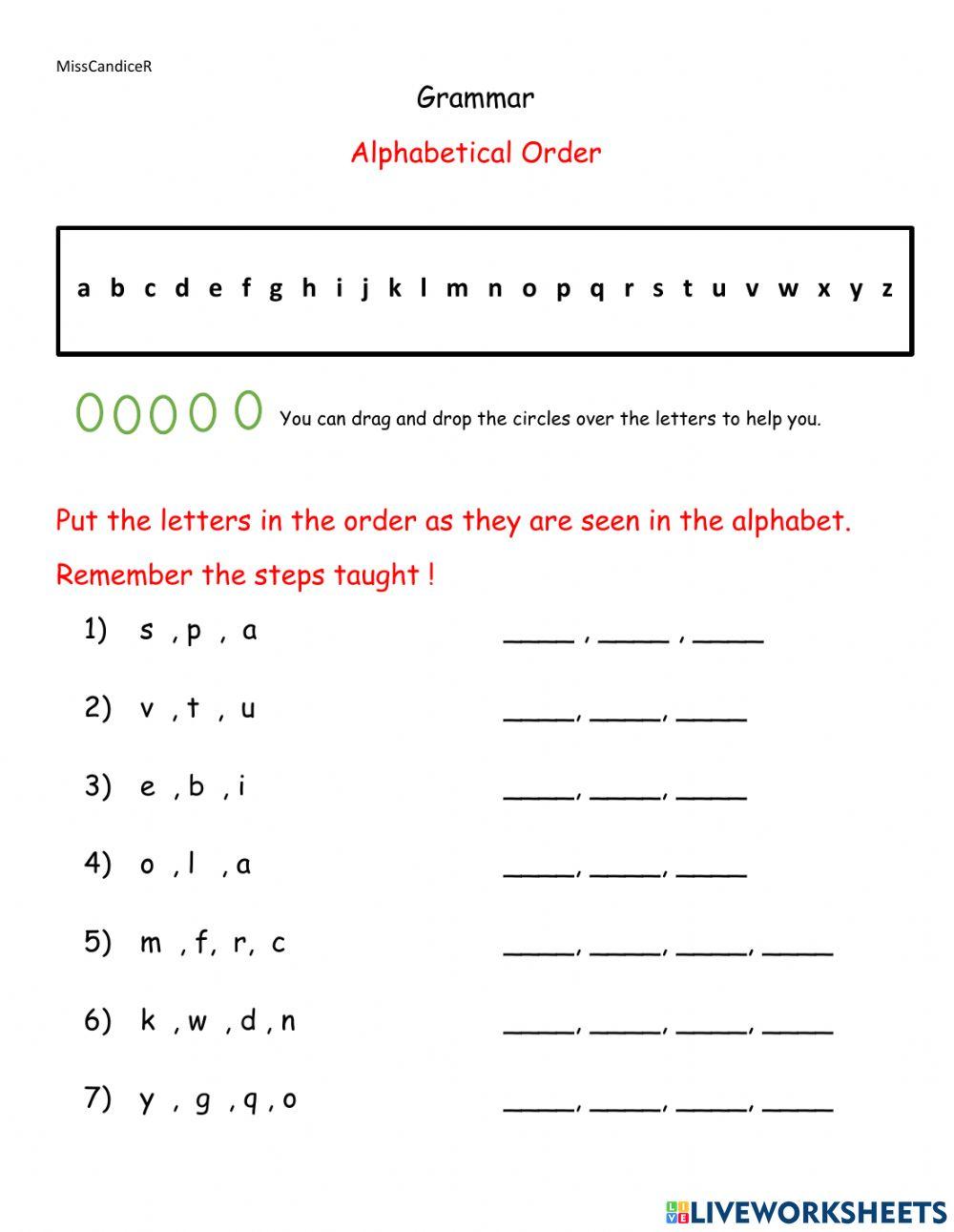 Alphabetical Order