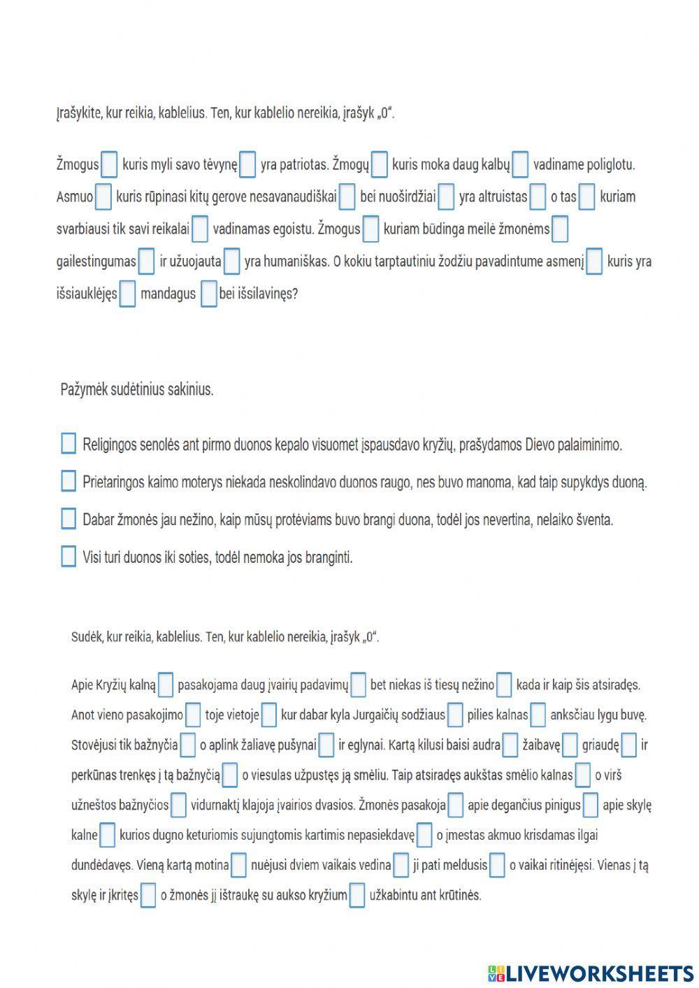 Sudėtinio sakinio skyryba, 5 kl.