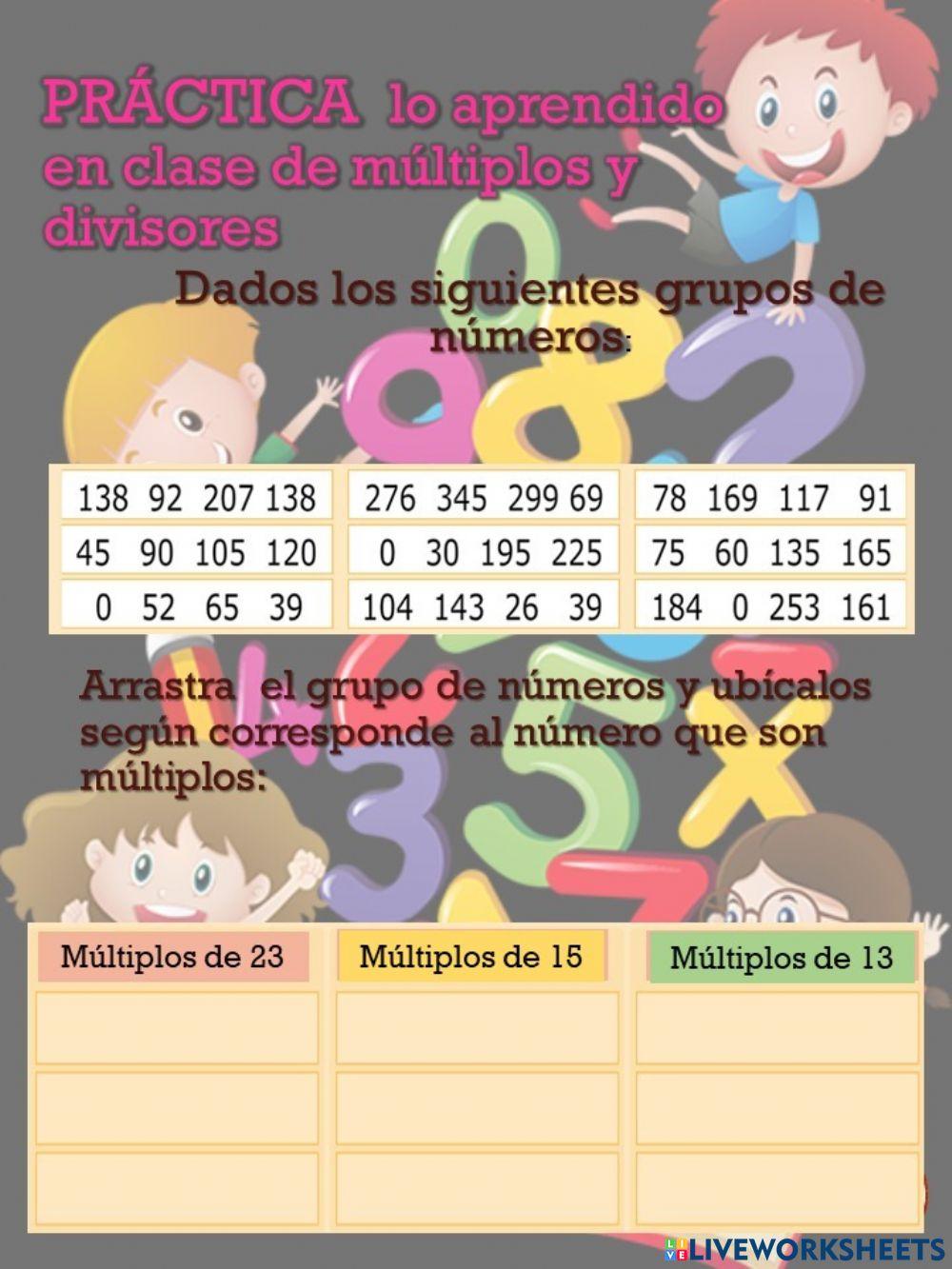 Multiplos de un número dado