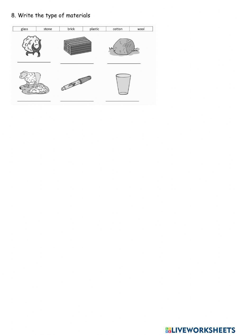 Unit 5, matter and materials,2º primaria,parte 1