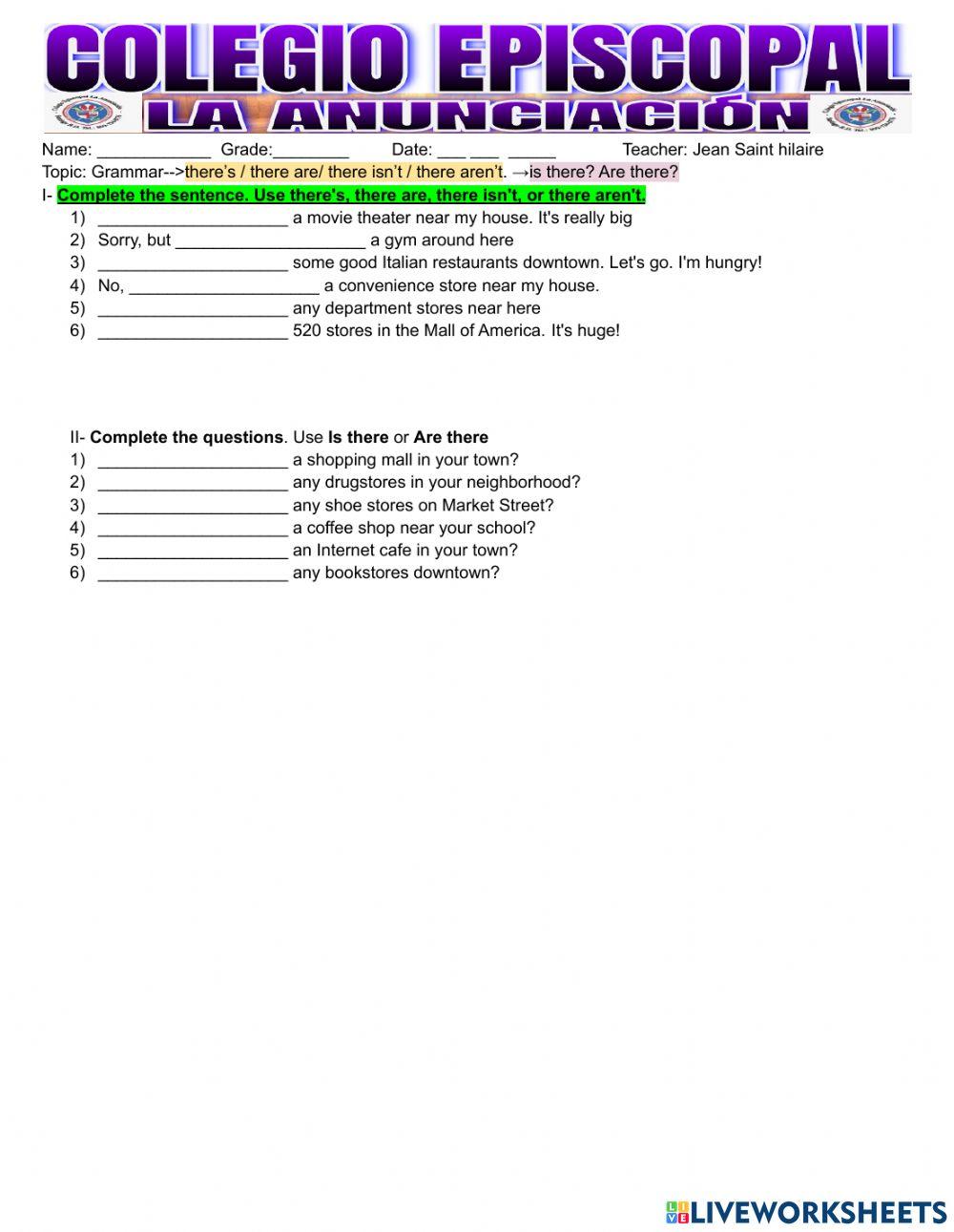 Use of there is and There are