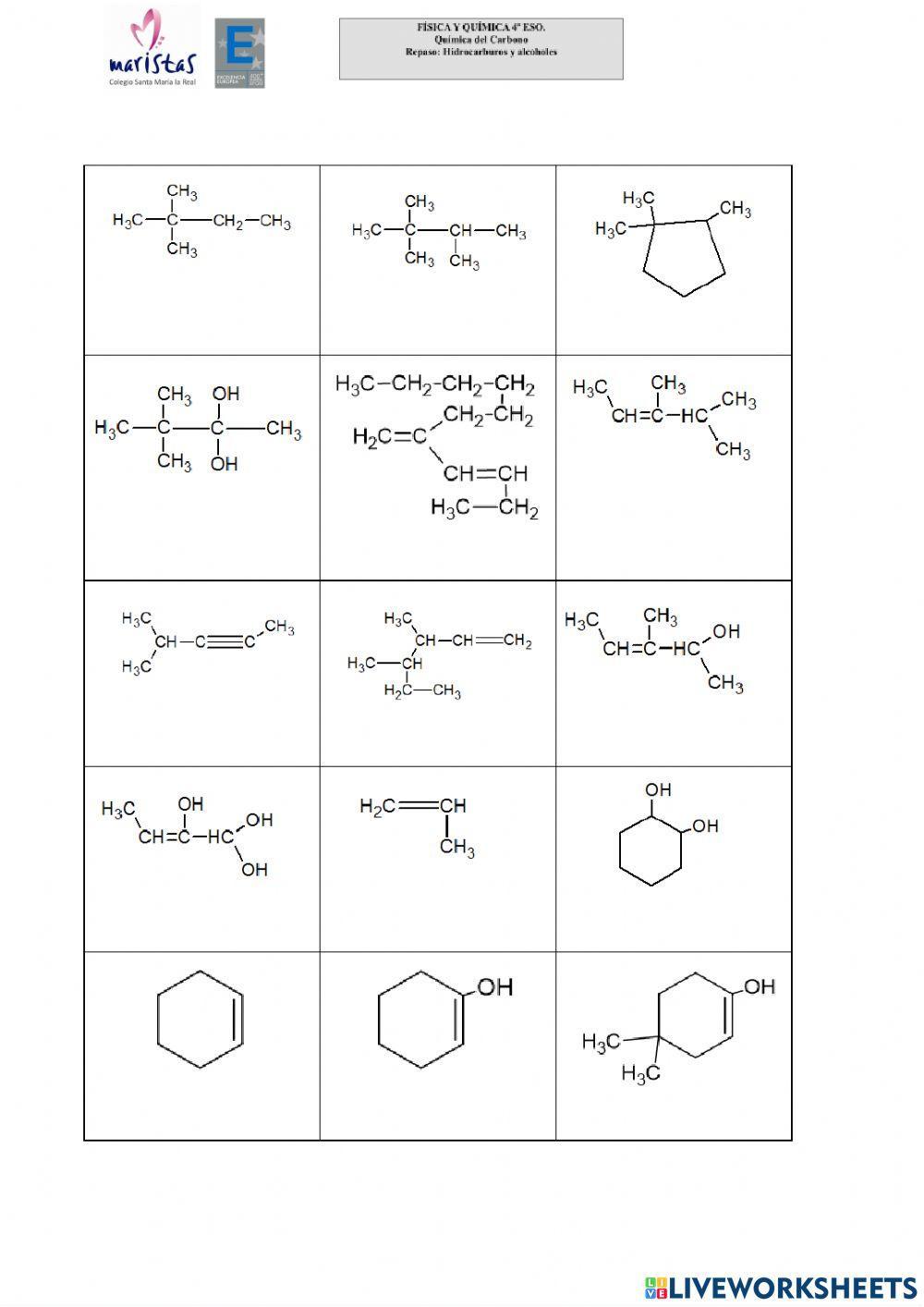 Quimica del carbono: Hidrocarburos y alcoholes