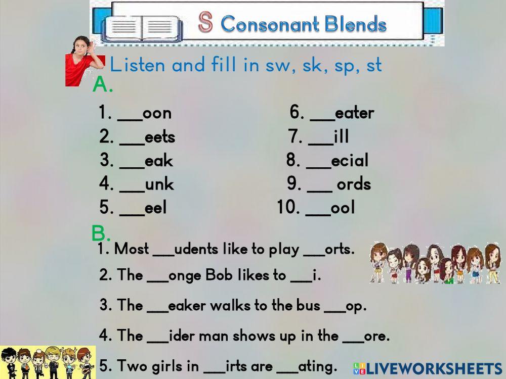 S Consonant Blends