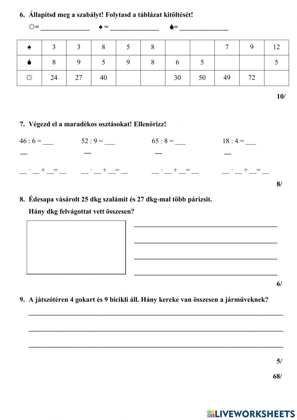 Év végi gyakorlás 2.