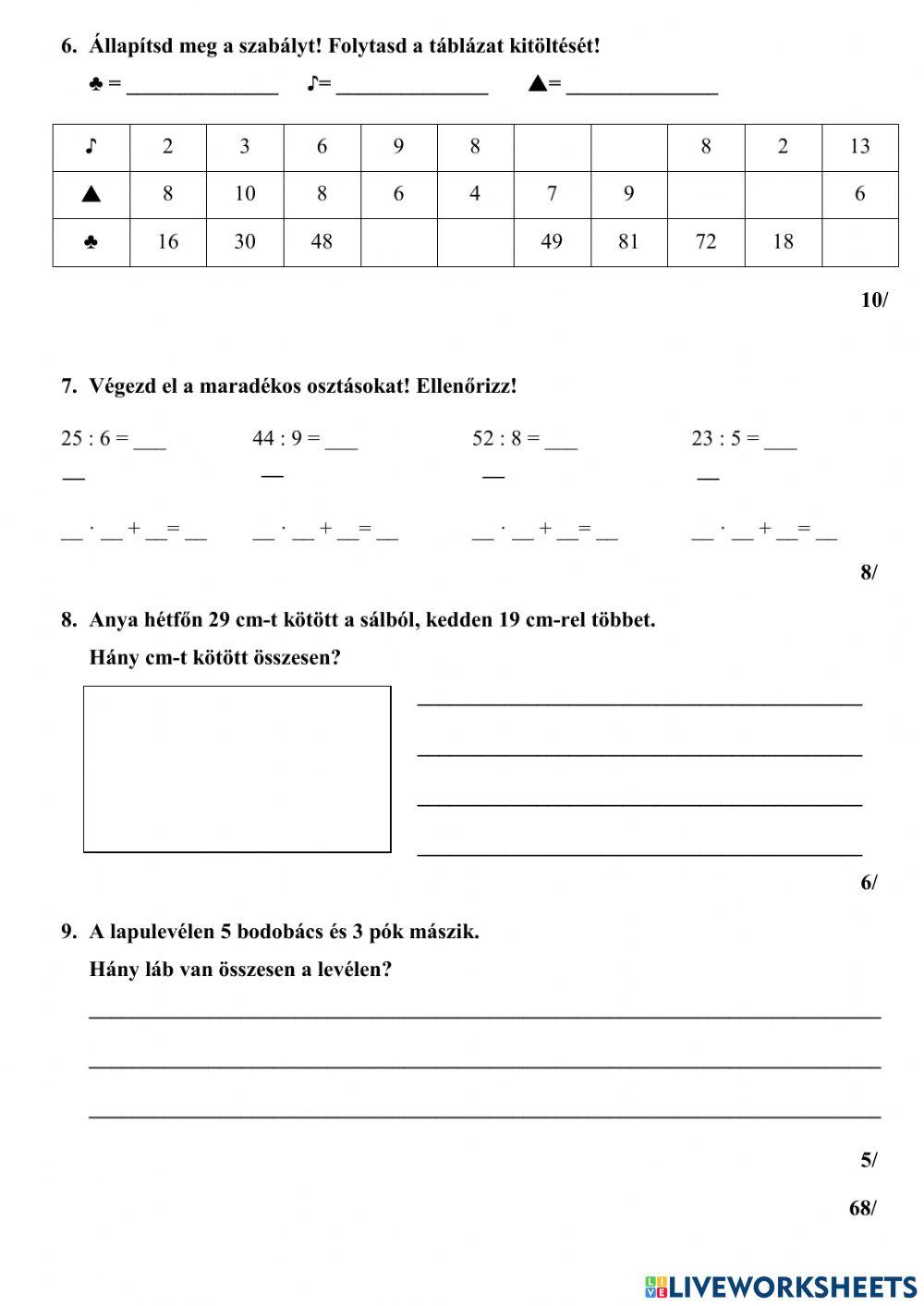 Év végi gyakorlás 3.